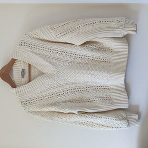 J Crew 100% Cotton Cableknit Sweater